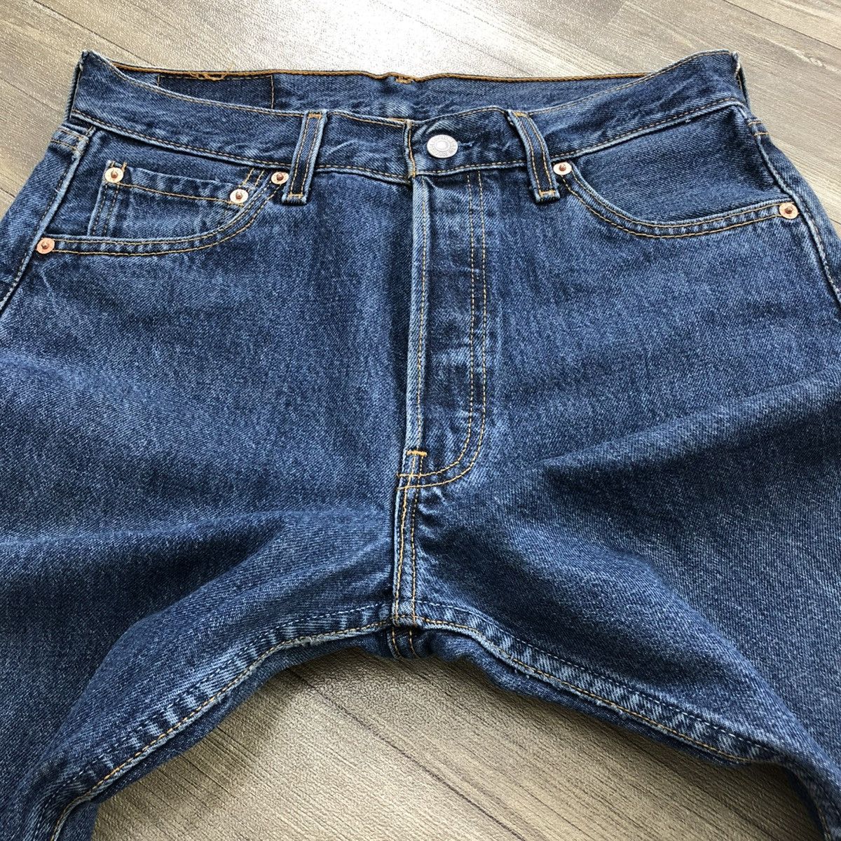 Levi's × Levi's Vintage Clothing 🇺🇸90’s Vintage Levis 501 #553 30x32 Straight Leg Blue Jeans Size US 42 / EU 58 - 6 Thumbnail