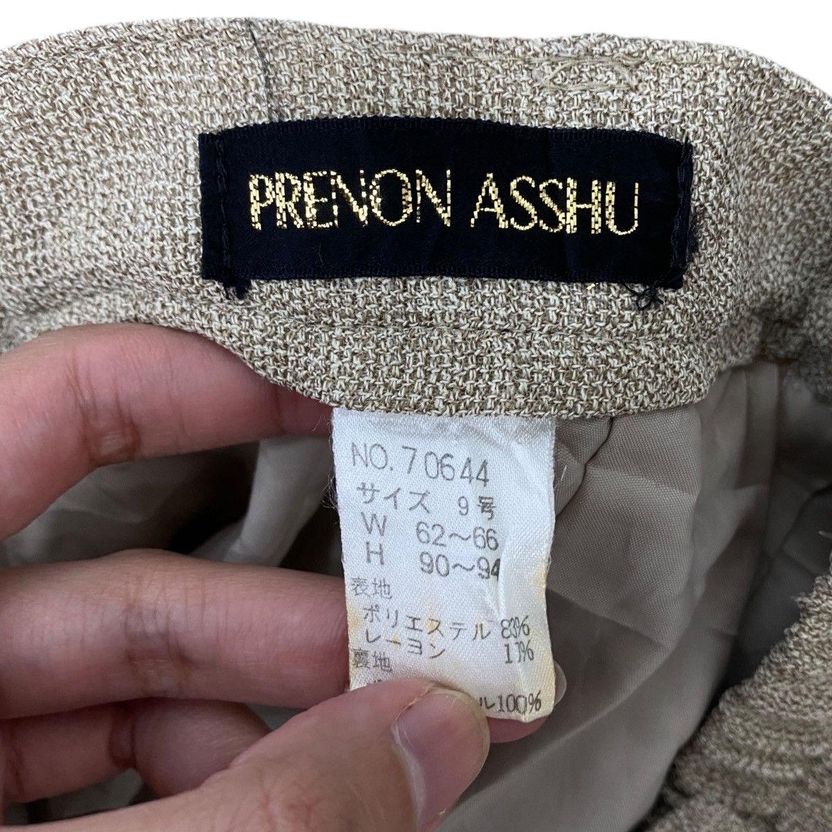 Vintage Vintage PRENON ASSHU Women’s Linen Blend High Waist Trousers Size 24" / US 00 / IT 34 - 5 Thumbnail