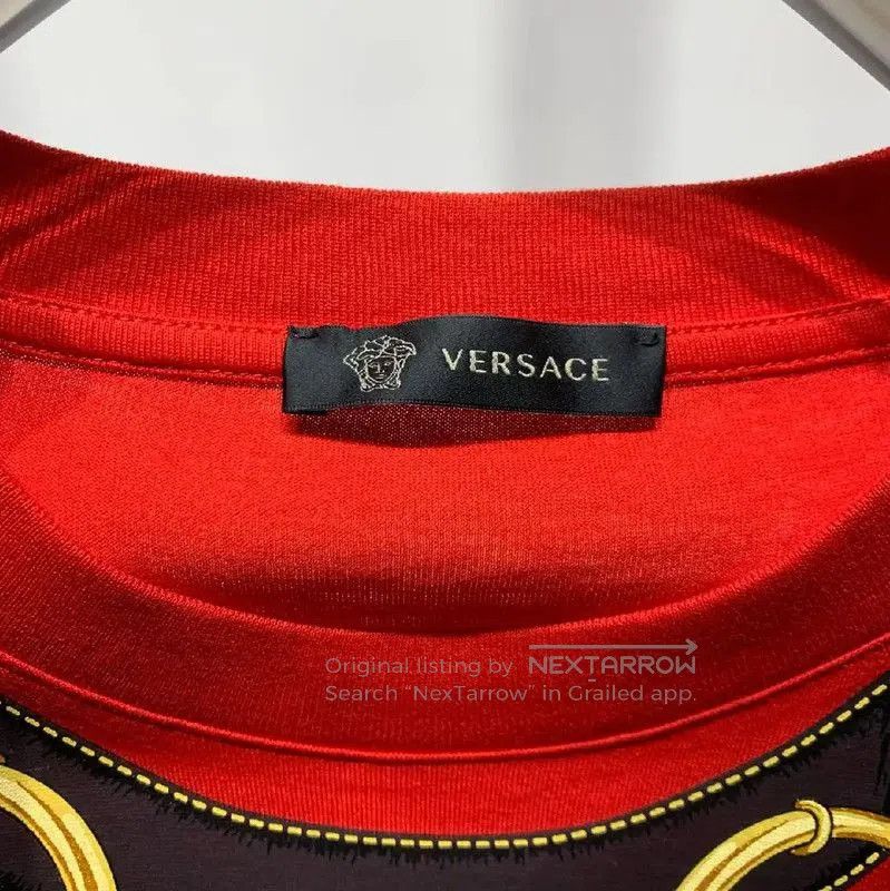 Versace Versace Red Cotton Men's T-Shirt . Size US M / EU 48-50 / 2 - 2 Thumbnail