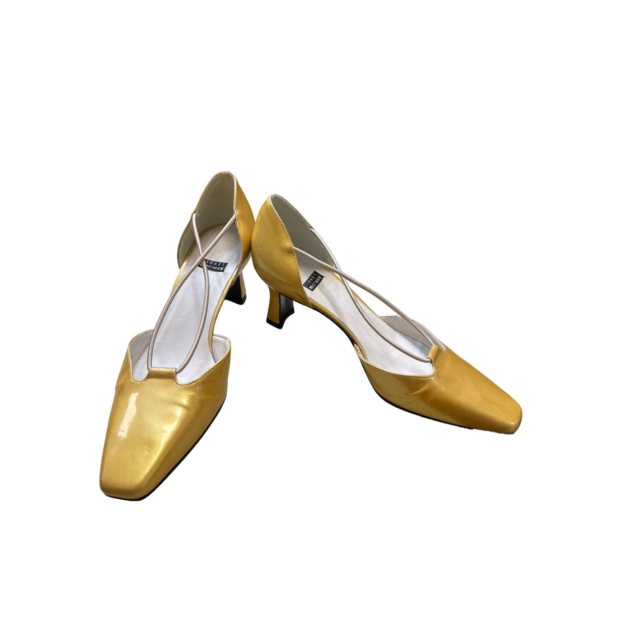 Stuart Weitzman Stuart Weitzman women’s yellow leather heels shoes size 6B S Size US 6 / IT 36 - 2 Thumbnail