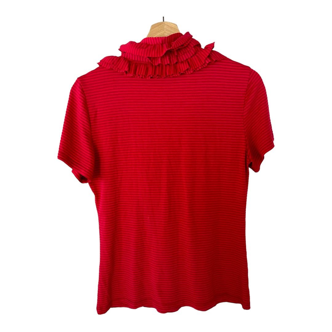 Other Soft Surroundings Ruffle V Neck Striped T Shirt Top S Small Size S / US 4 / IT 40 - 2 Thumbnail