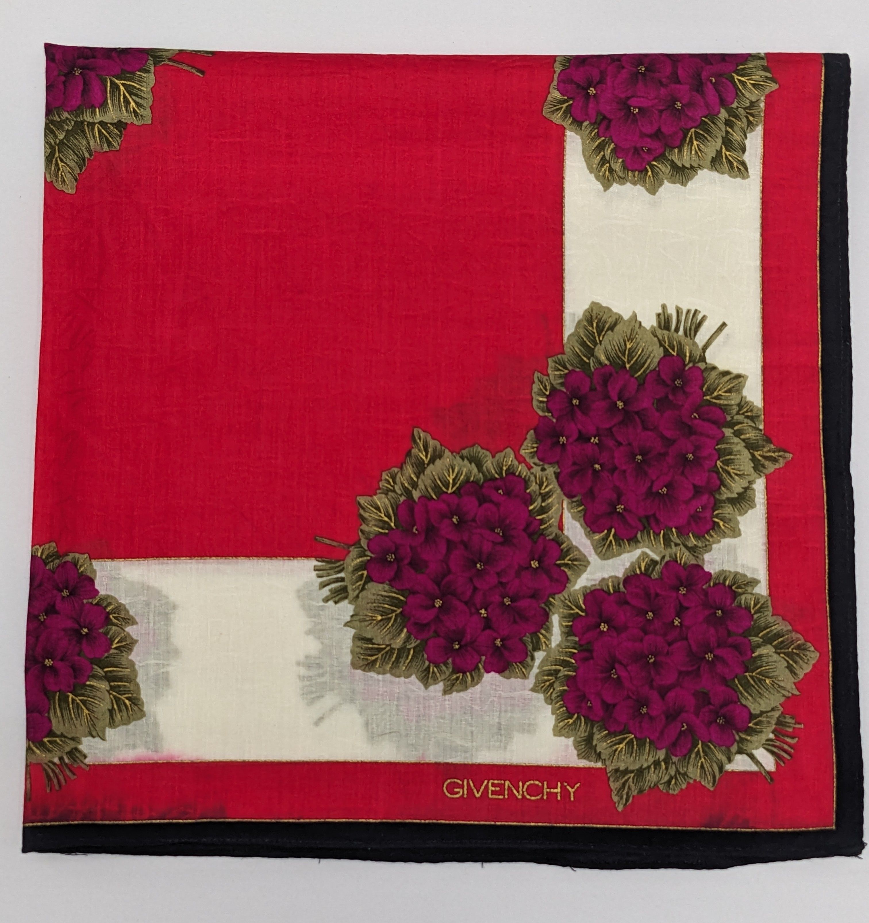 Givenchy VINTAGE GIVENCHY FLORAL SILK HANDKERCHIEF Size ONE SIZE - 1 Thumbnail