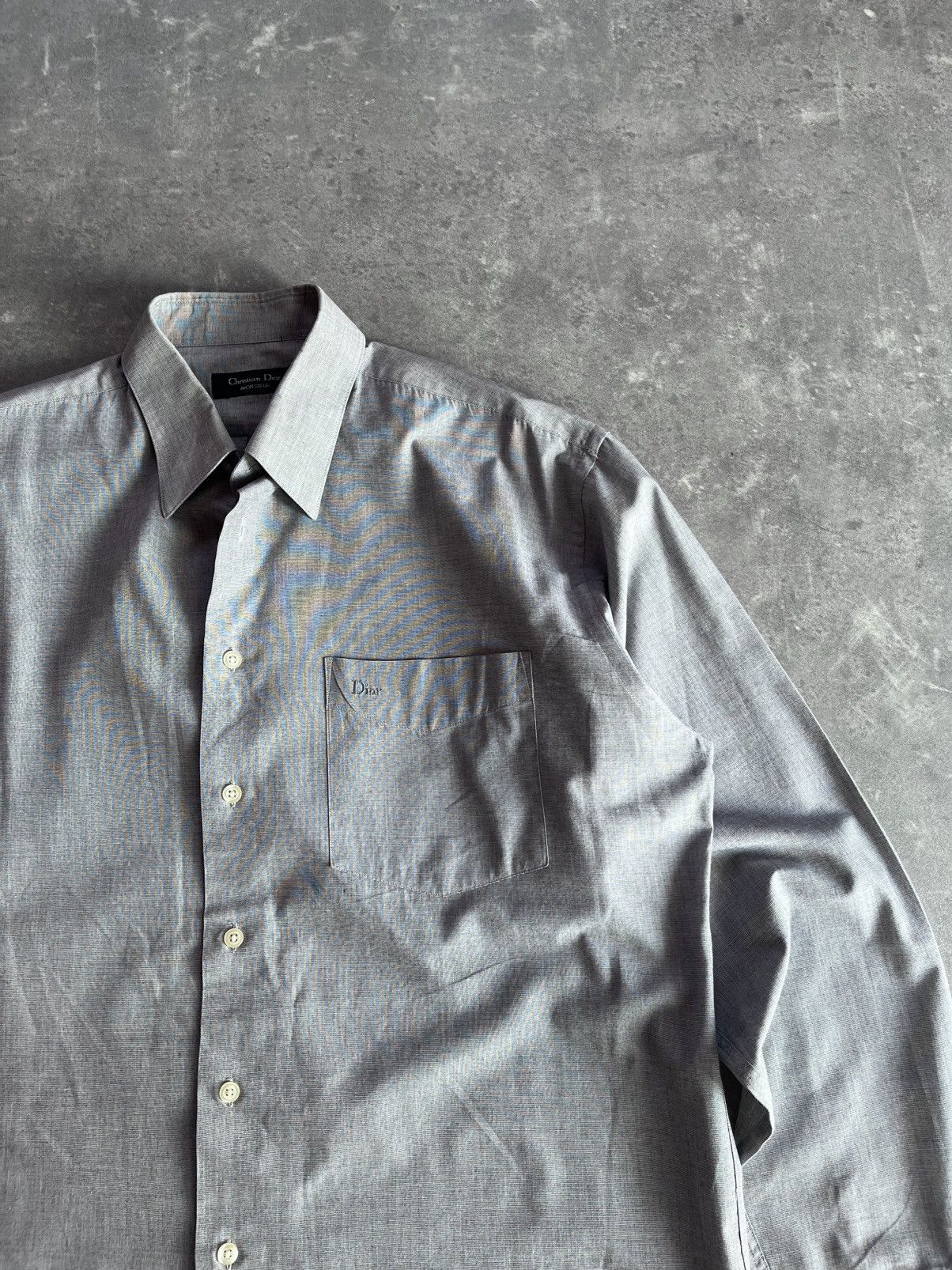 Christian Dior Monsieur Vintage 90s Christian Dior Monsieur Pocket Logo Shirt 41 Size US L / EU 52-54 / 3 - 4 Thumbnail