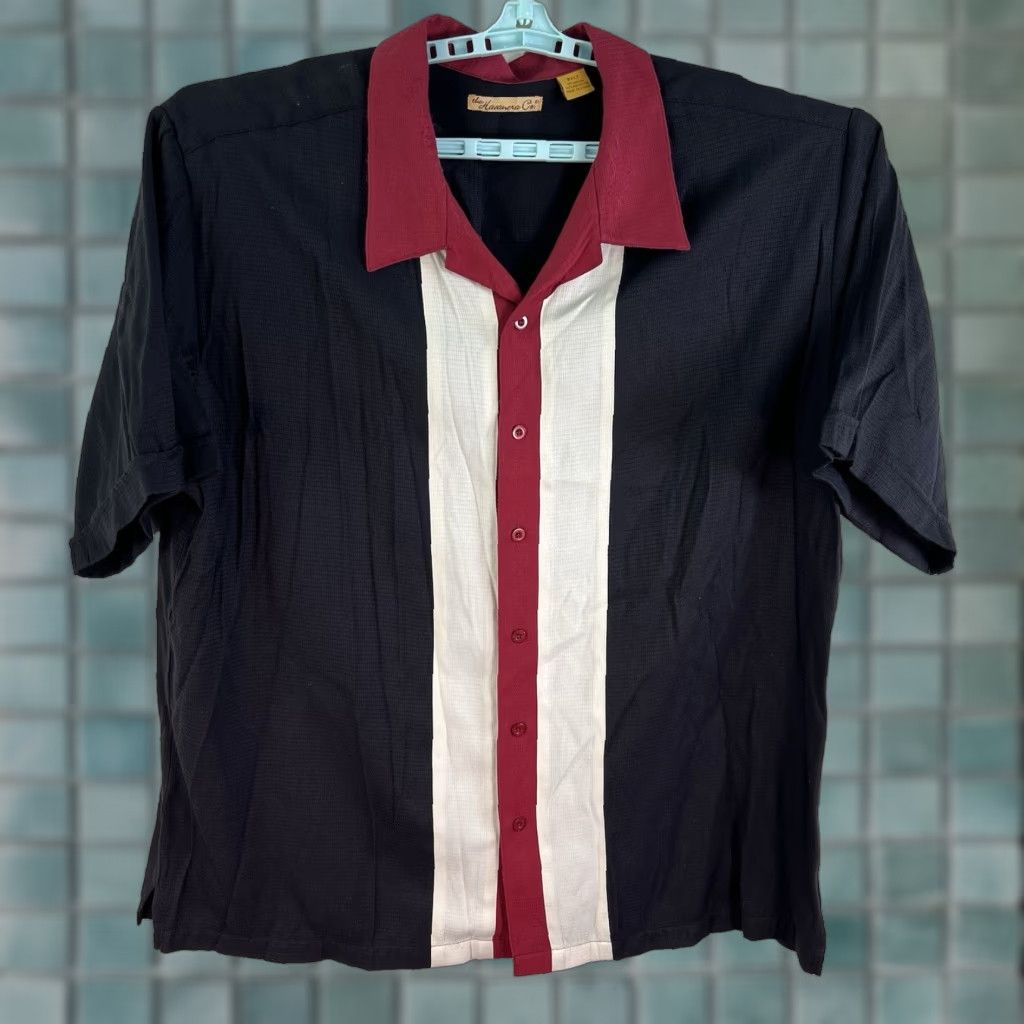 CO Havanera Co Striped Button-Up Shirt Mens 2XLT Black Short Sleeve Casual Beach Classic Size US XXL / EU 58 / 5 - 1 Thumbnail