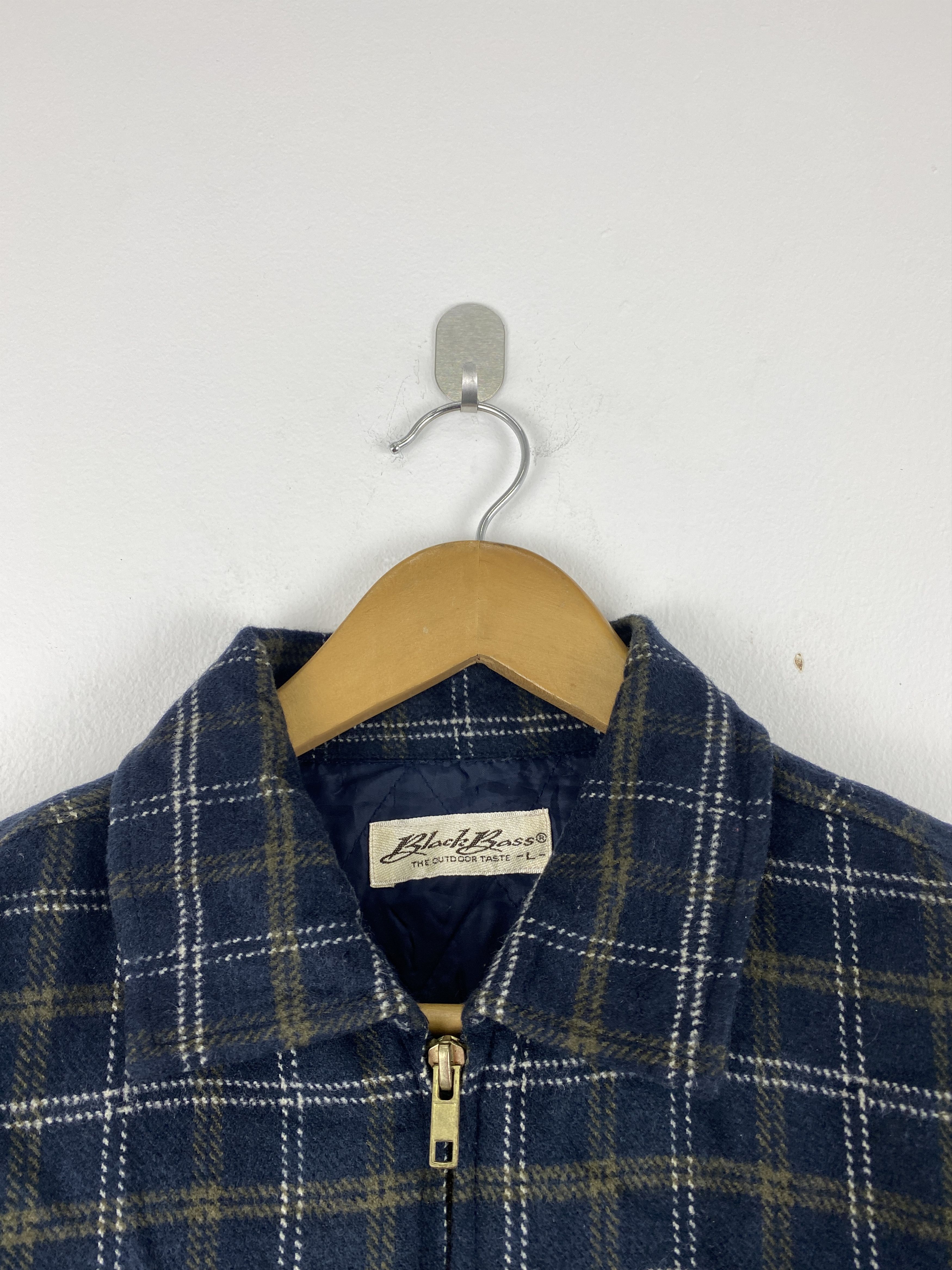 Japanese Brand Vintage BlackBass ShadowPlaid Zipper Flannel Jacket J1986 Size US L / EU 52-54 / 3 - 10 Thumbnail