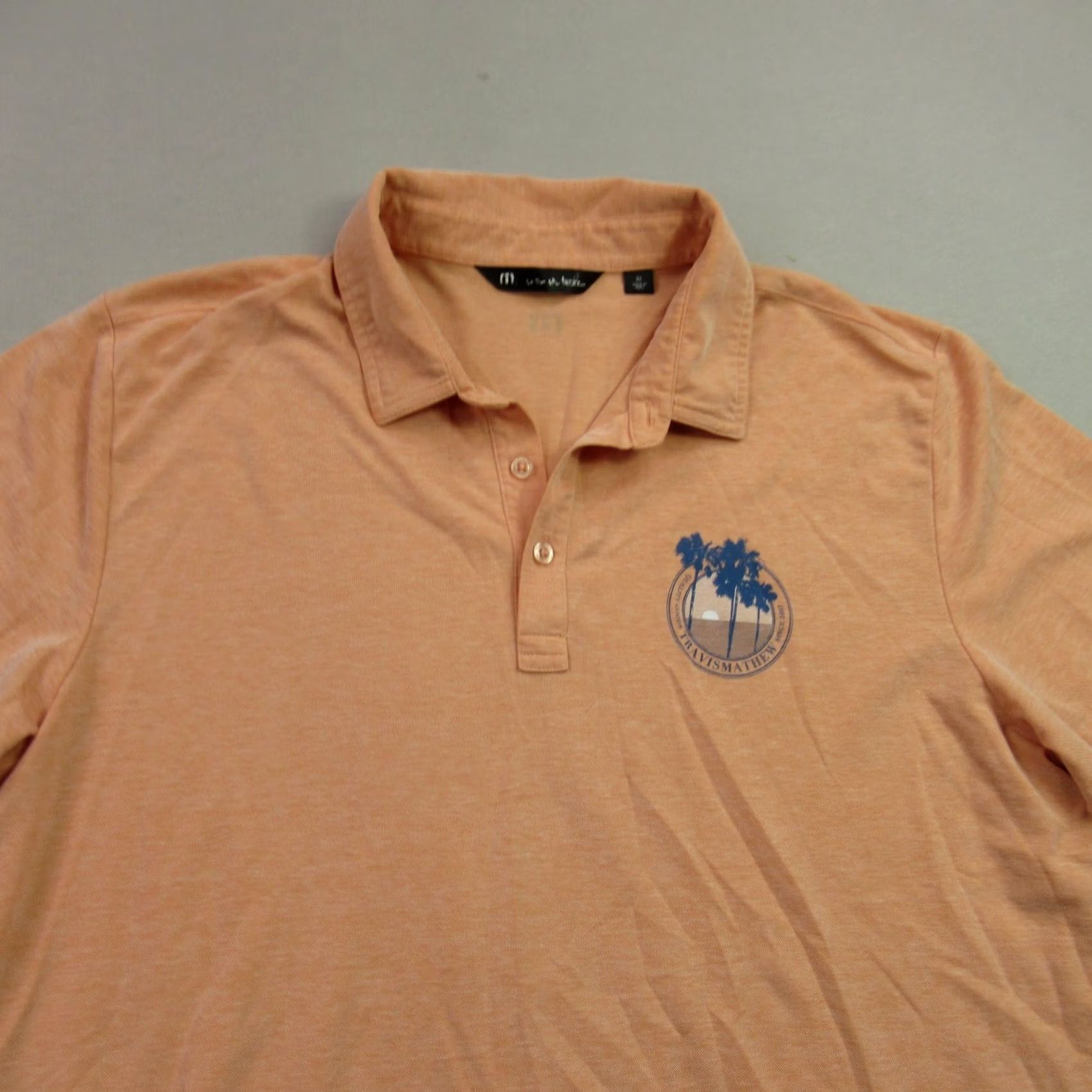 TravisMathew Travis Mathew Polo Mens XL Polo Golf Shirt Short Sleeve Lightweight Orange Outdoors Size US XL / EU 56 / 4 - 3 Thumbnail