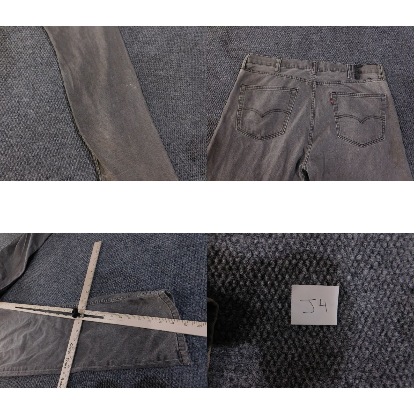 Levi's VINTAGE? No — Levis 527 Jeans Mens 38x32 Gray Denim 100% Cotton Regular Bootcut 5-Pocket Charcoal Wash Size US 38 / EU 54 - 8 Thumbnail
