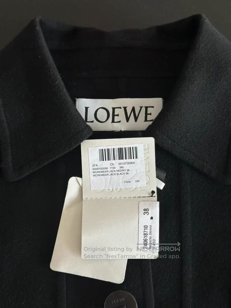 Loewe Loewe Black leather brand woolen jacket Size XS / US 0-2 / IT 36-38 - 3 Thumbnail