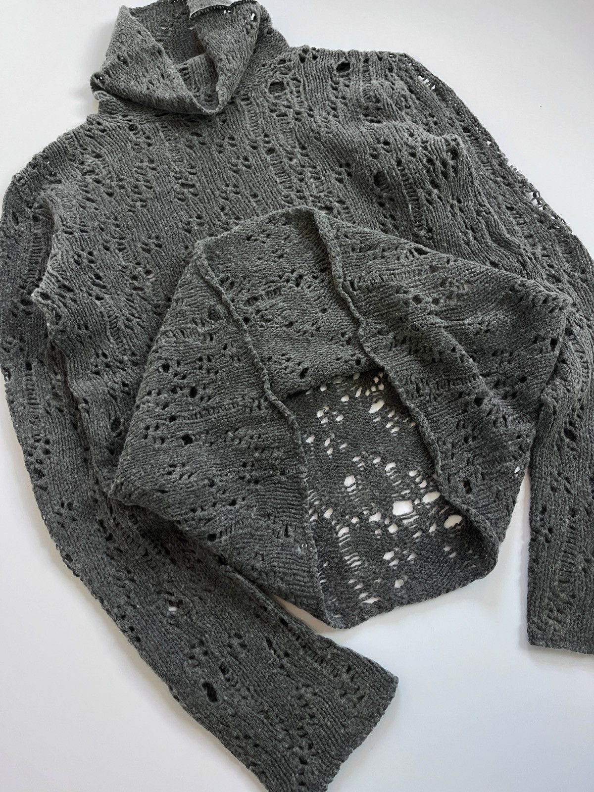 Comme des Garcons × Junya Watanabe Junya Watanabe AW02’ high neck distressed grunge knit Size US M / EU 48-50 / 2 - 2 Thumbnail