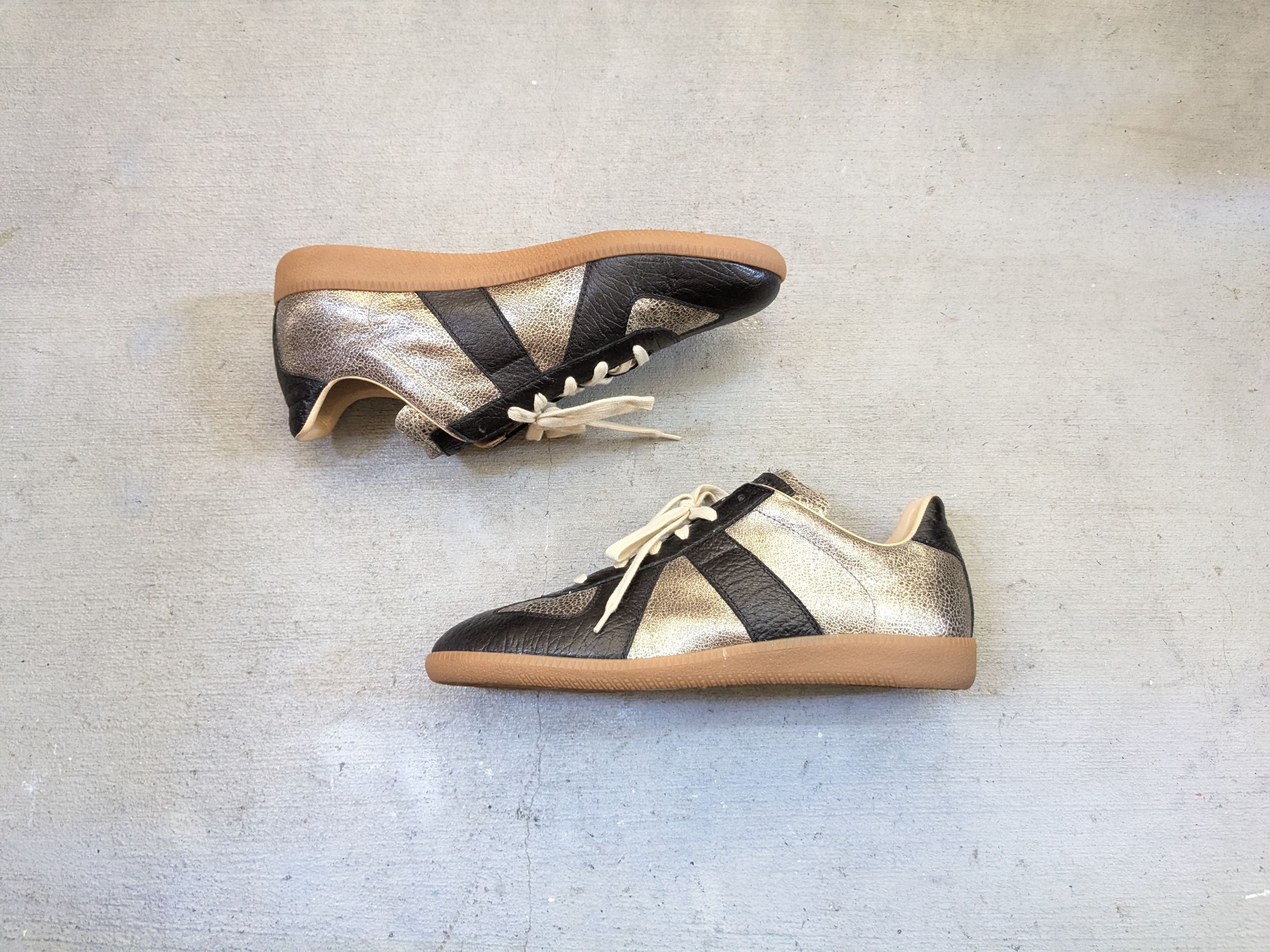 Maison Margiela GAT Replica Black Silver 8.5 41.5 Low Top