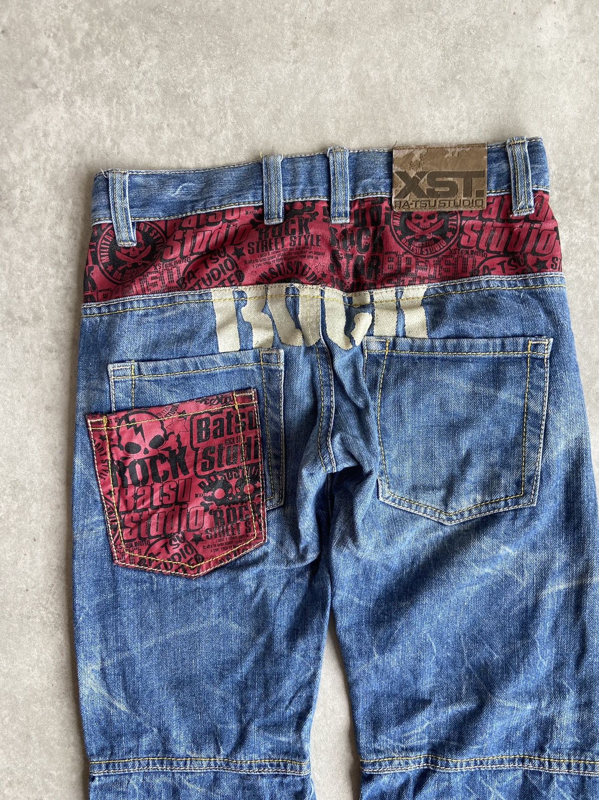 If Six Was Nine × Japanese Brand × Le Grande Bleu (L.G.B.) 💥BINDING OFFER💥Batsu Rock Studio Denim Pants Size US 29 - 9 Thumbnail