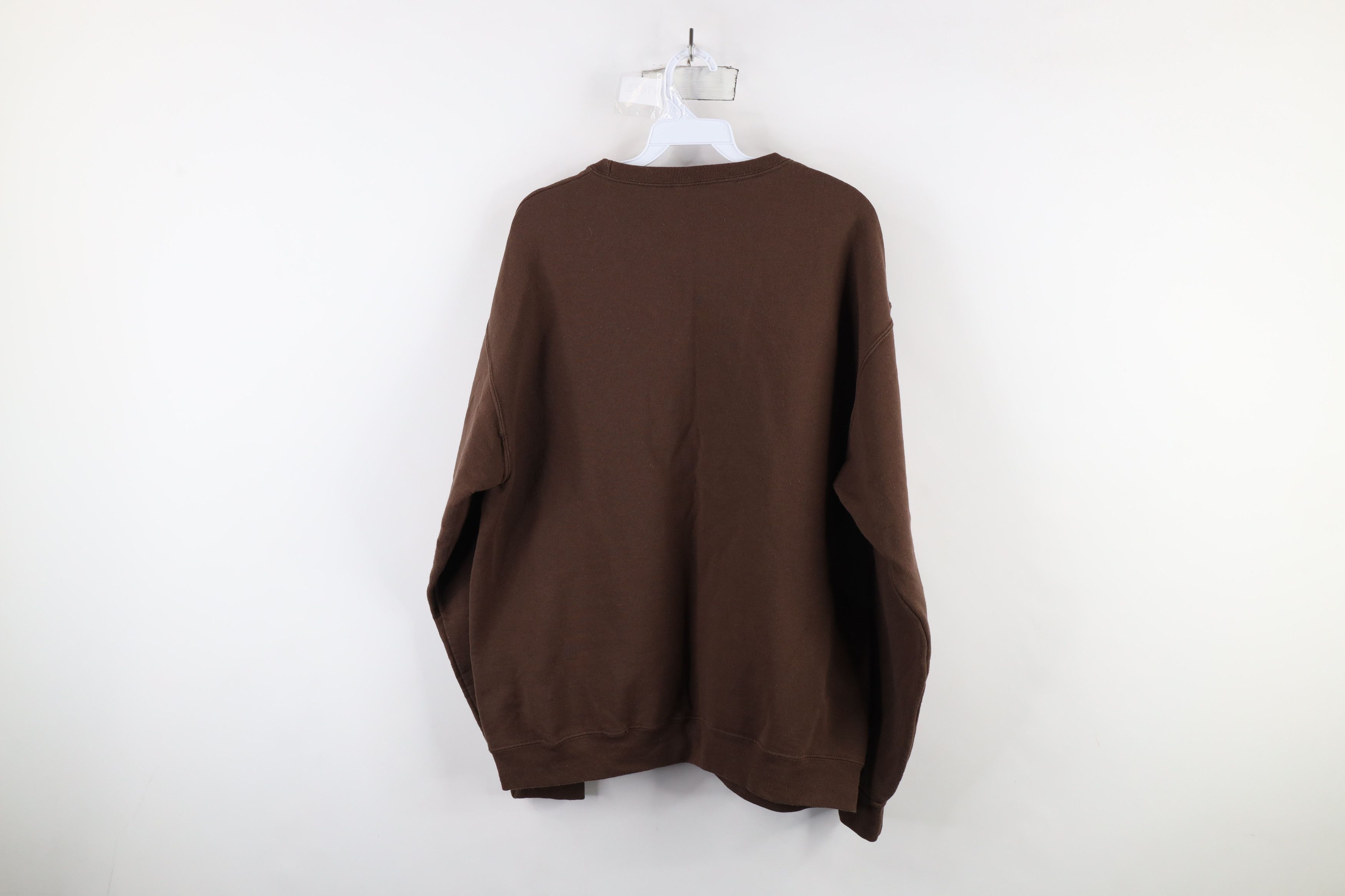 Vintage Vintage 90s Streetwear Flowers Pumpkin Sweatshirt Brown Size L / US 10 / IT 46 - 9 Thumbnail