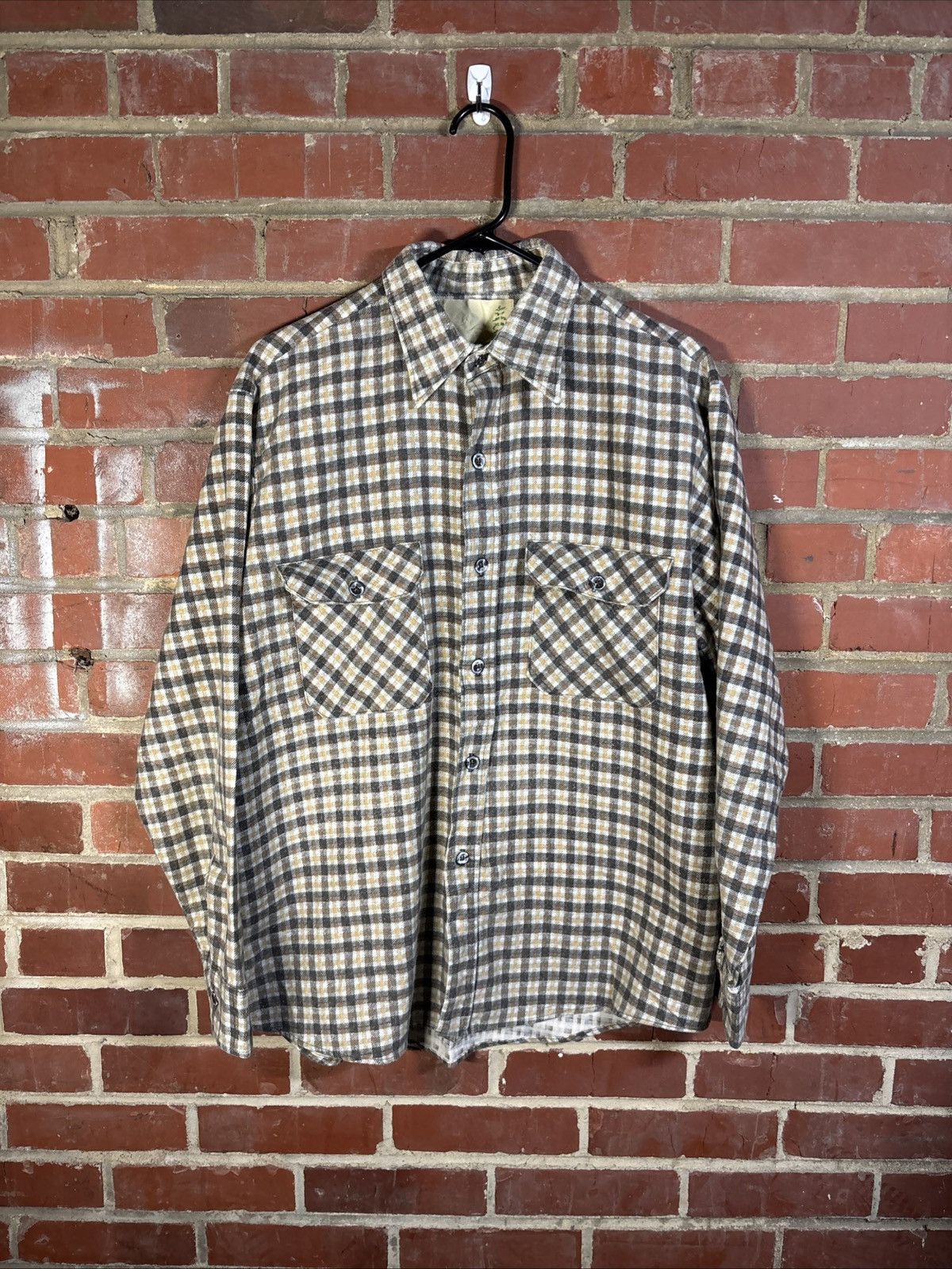 Fieldmaster Vintage 70s Fieldmaster Flannel Shirt Sears Grunge Sz L Size US L / EU 52-54 / 3 - 1 Thumbnail