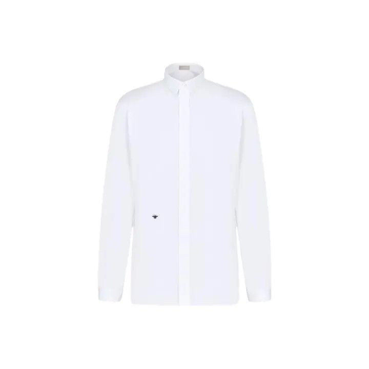 Other Dior Dior Men's White Bee Embroidered Long Sleeve Shirt 00 Size US XS / EU 42 / 0 - 1 Thumbnail