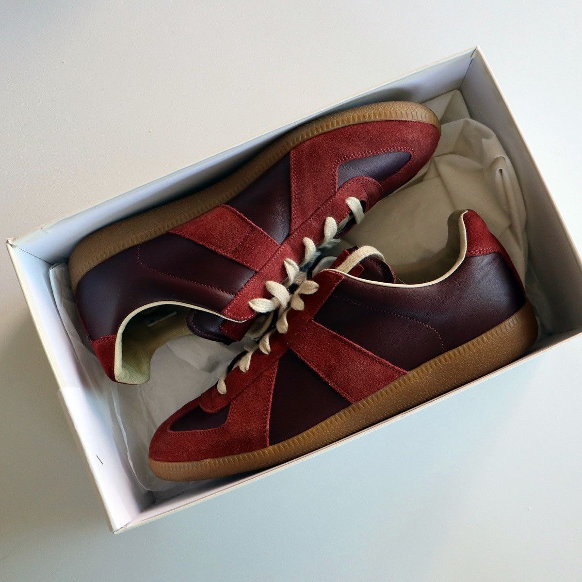 Maison Margiela 2015 Maison Margiela Burgundy Oxblood GATs Size US 10 / EU 43 - 3 Thumbnail