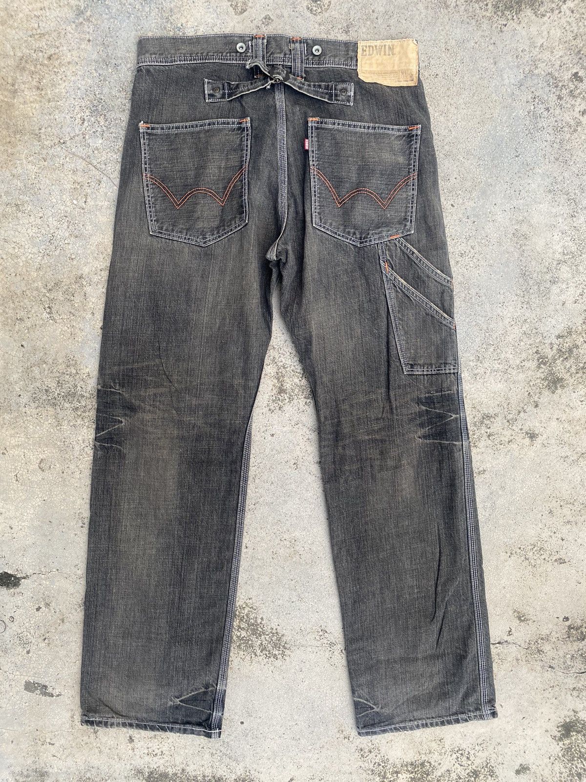 Edwin × Japanese Brand × Vintage Vintage y2k Edwin XV-S Faded Buckel Jeans Size US 33 - 13 Thumbnail