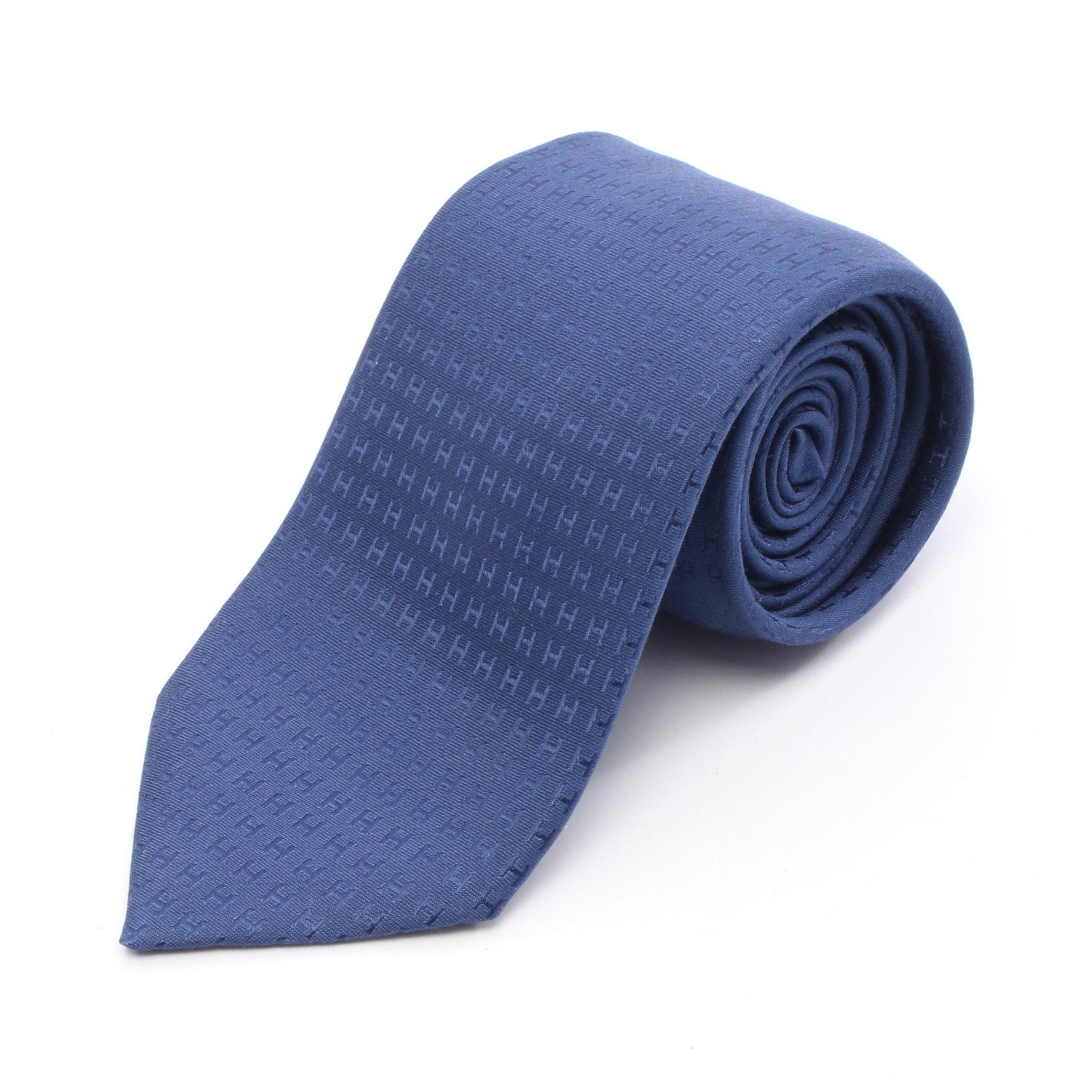 Hermes Hermes Tie Silk Navy Size ONE SIZE - 1 Thumbnail