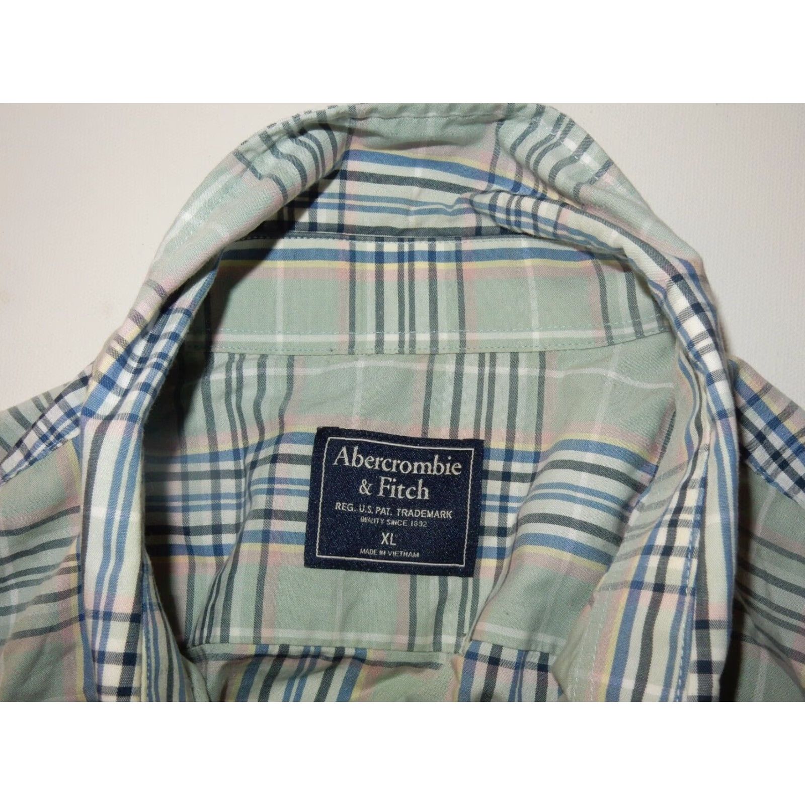 Abercrombie & Fitch VINTAGE Abercrombie & Fitch Men's Plaid Button-Up Shirt XL Long Sleeve Cotton Green 2000s Mens Size US XL / EU 56 / 4 - 4 Thumbnail