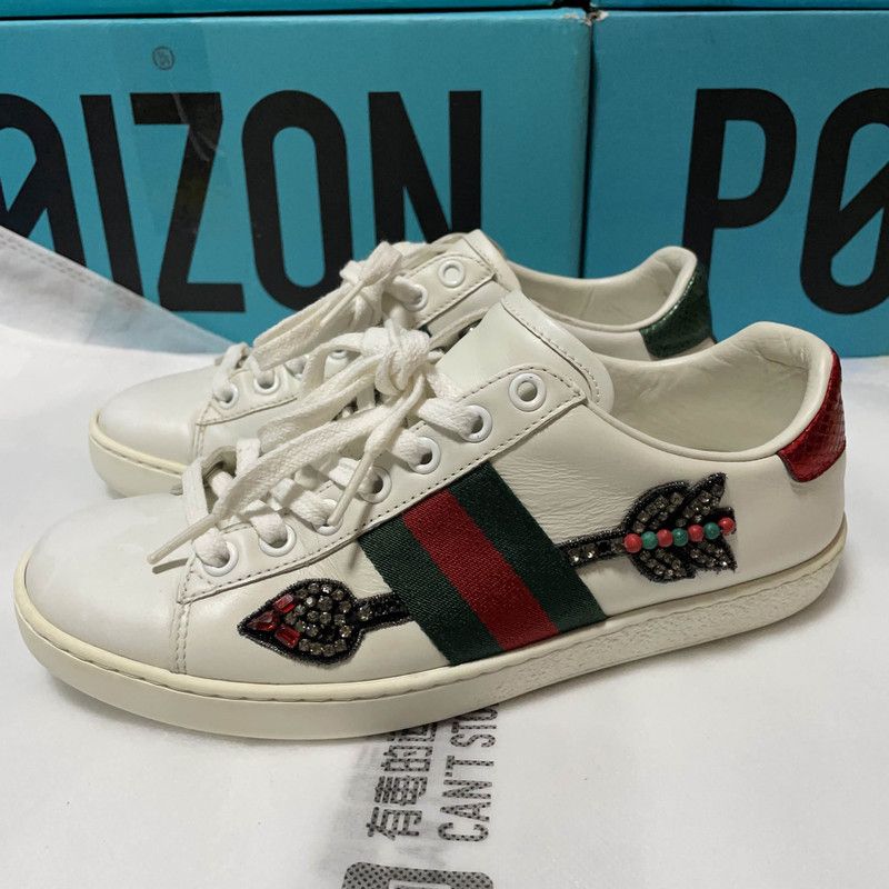 Gucci Gucci Ace Embroidered Fashion Sneakers for Women 0079 Size US 5 / IT 35 - 1 Thumbnail