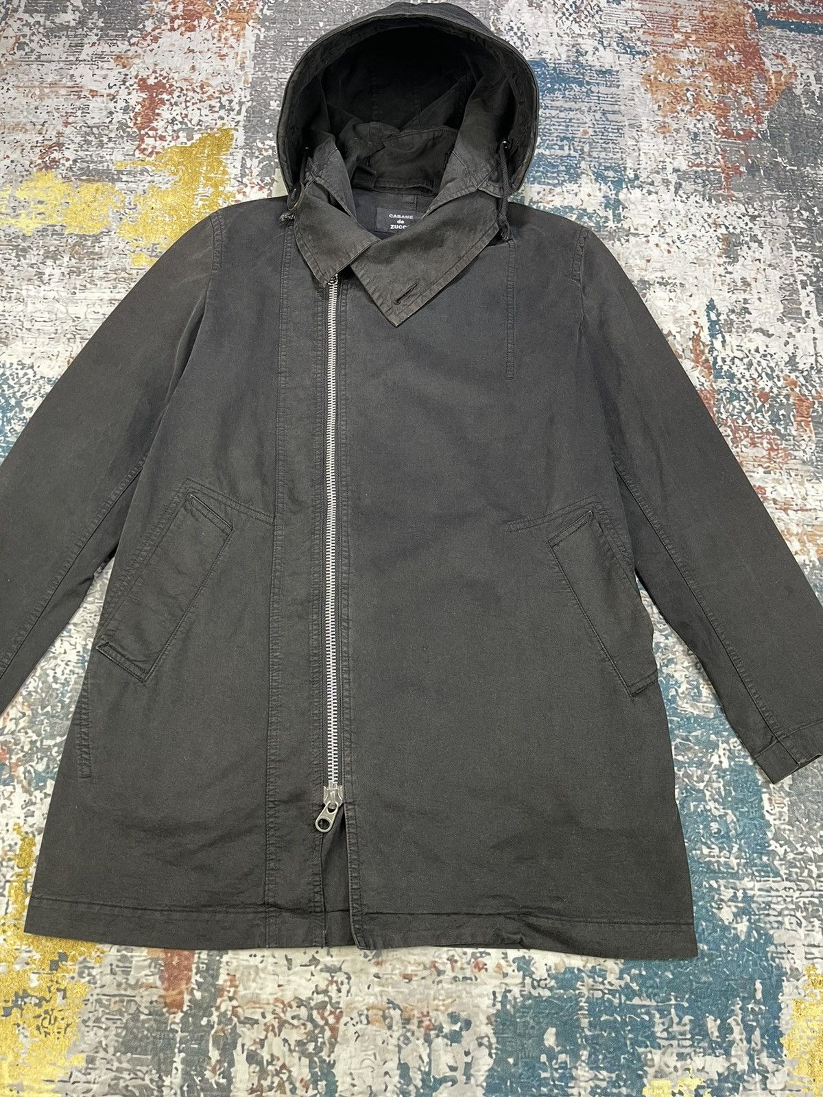 CABANE de ZUCCa Cabane De Zucca Scuba Hoodie Assymetrical Zipper Size US M / EU 48-50 / 2 - 2 Thumbnail