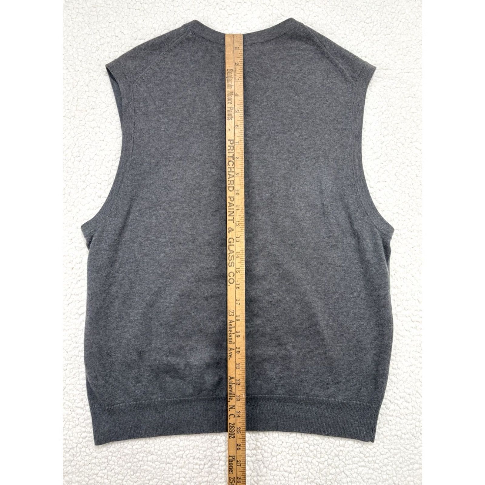 Lands' End Lands' End Sweater Vest Mens M Gray Supima Cotton V-Neck Knit Preppy Size US M / EU 48-50 / 2 - 7 Thumbnail