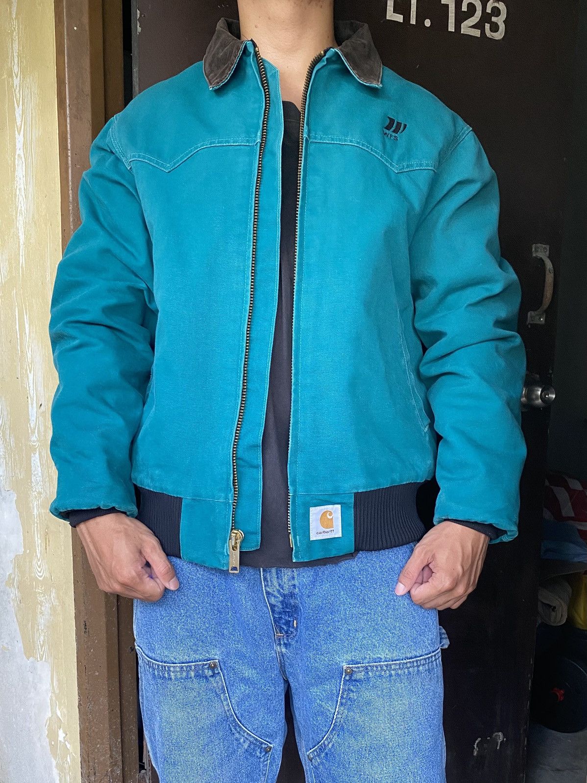 Carhartt SOLD OUT Vintage Carhartt Santa fe JQ2132 AQUA Western Size US L / EU 52-54 / 3 - 1 Thumbnail