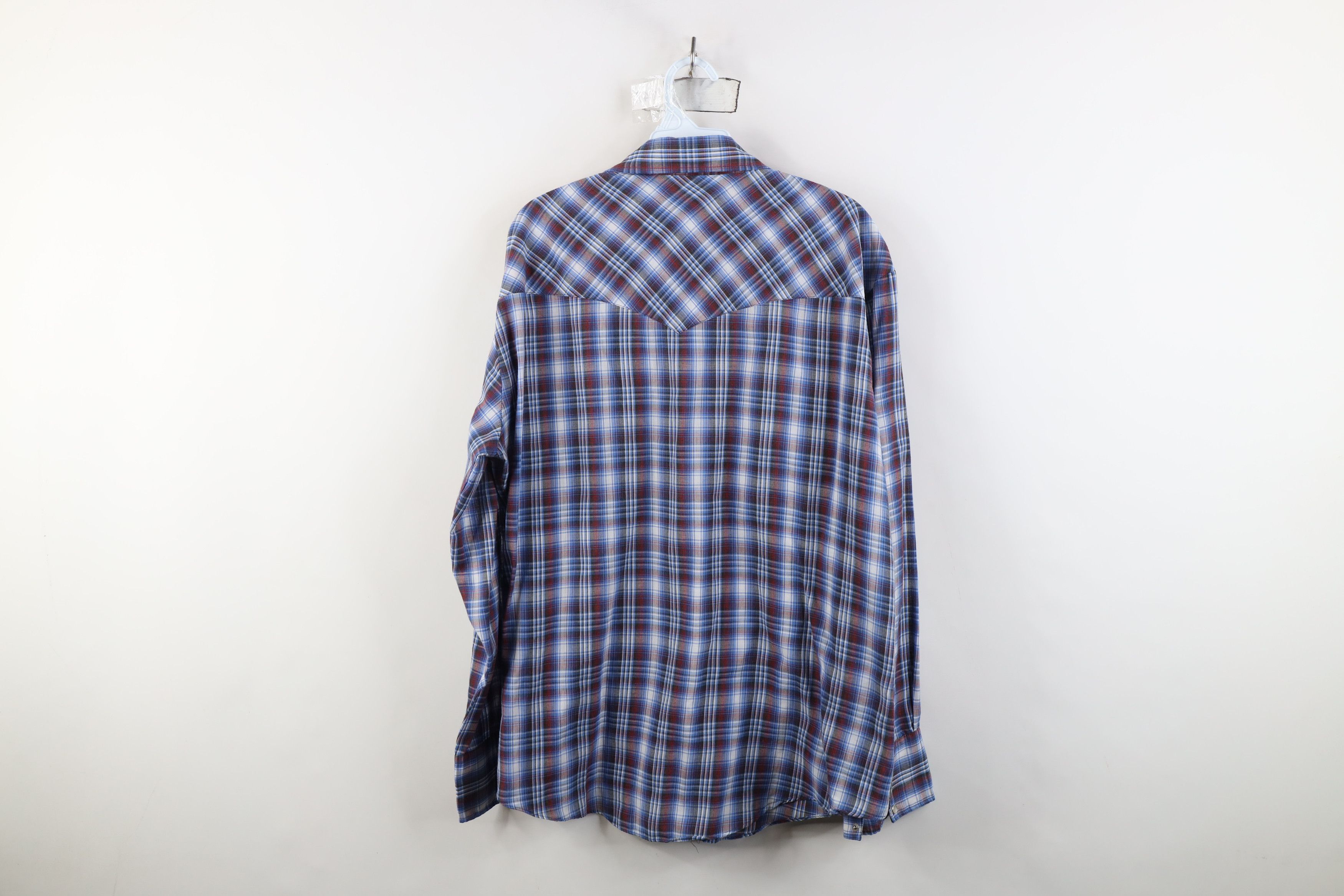 Vintage Vintage 70s Streetwear Western Snap Button Shirt Plaid Size US L / EU 52-54 / 3 - 10 Thumbnail