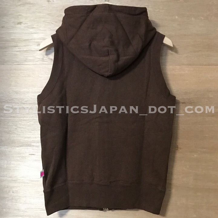 Bape Swarovski Crystal Nested Logo Sleeveless Hoodie Brown Short Size S / US 4 / IT 40 - 7 Thumbnail