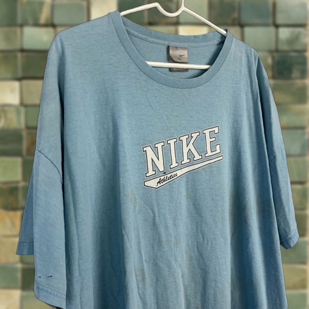 Nike VINTAGE Nike Athletics Blue Screenprint Tee T-Shirt Mens 3XL Size US XXL / EU 58 / 5 - 1 Thumbnail