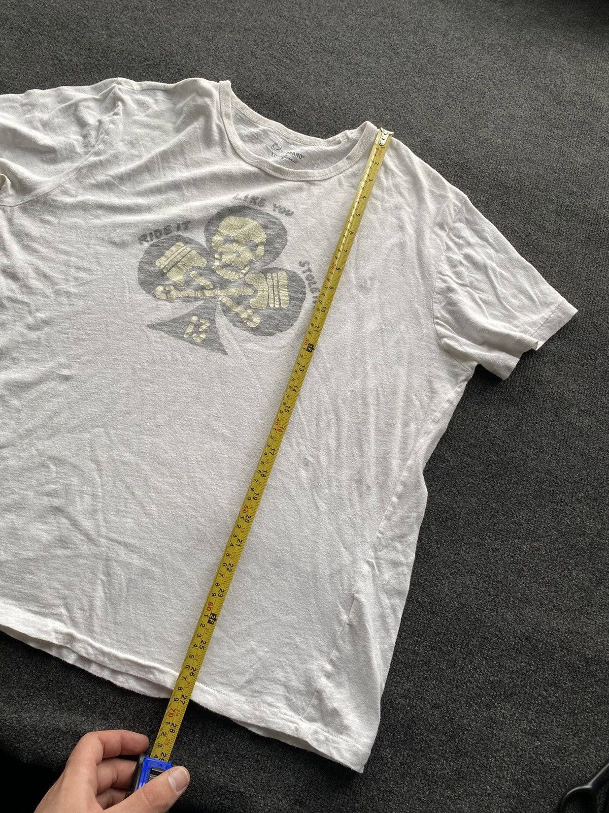 Lucky Brand 🔥Lucky Brand California Moto Racing Skull white tee L Size US L / EU 52-54 / 3 - 7 Thumbnail