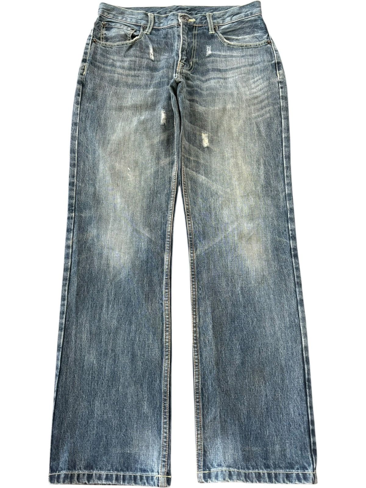 Uniqlo Vintage Japanese Brand Mud Wash Distressed Jeans Size US 31 - 1 Thumbnail