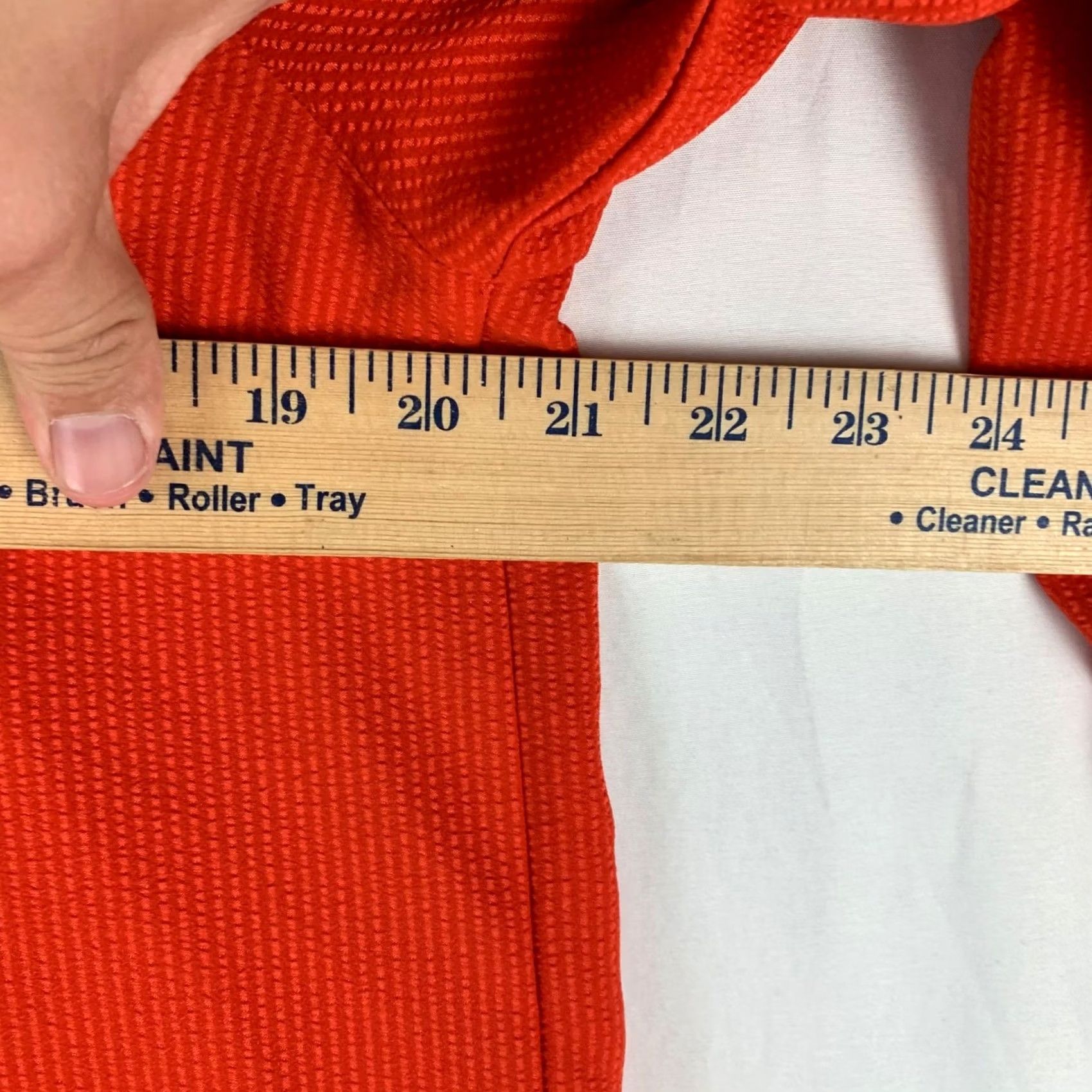 Vintage Halogen Blouse Womens Medium Orange Red V-Neck Long Sleeve Textured HLG11863 Size M / US 6-8 / IT 42-44 - 5 Thumbnail