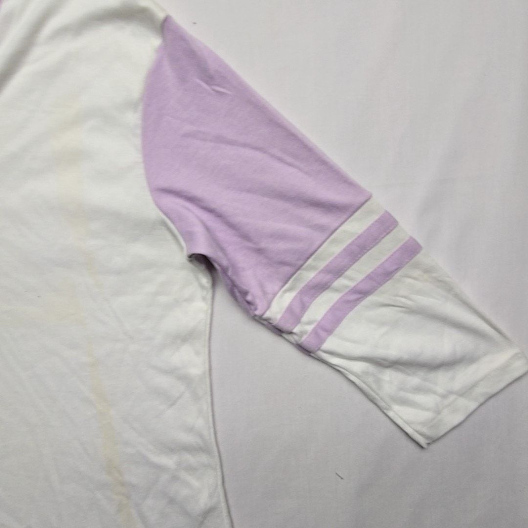 Vintage Vintage Le Riche Henley Shirt Purple White 3/4 Sleeve S 80s Size S / US 4 / IT 40 - 4 Thumbnail