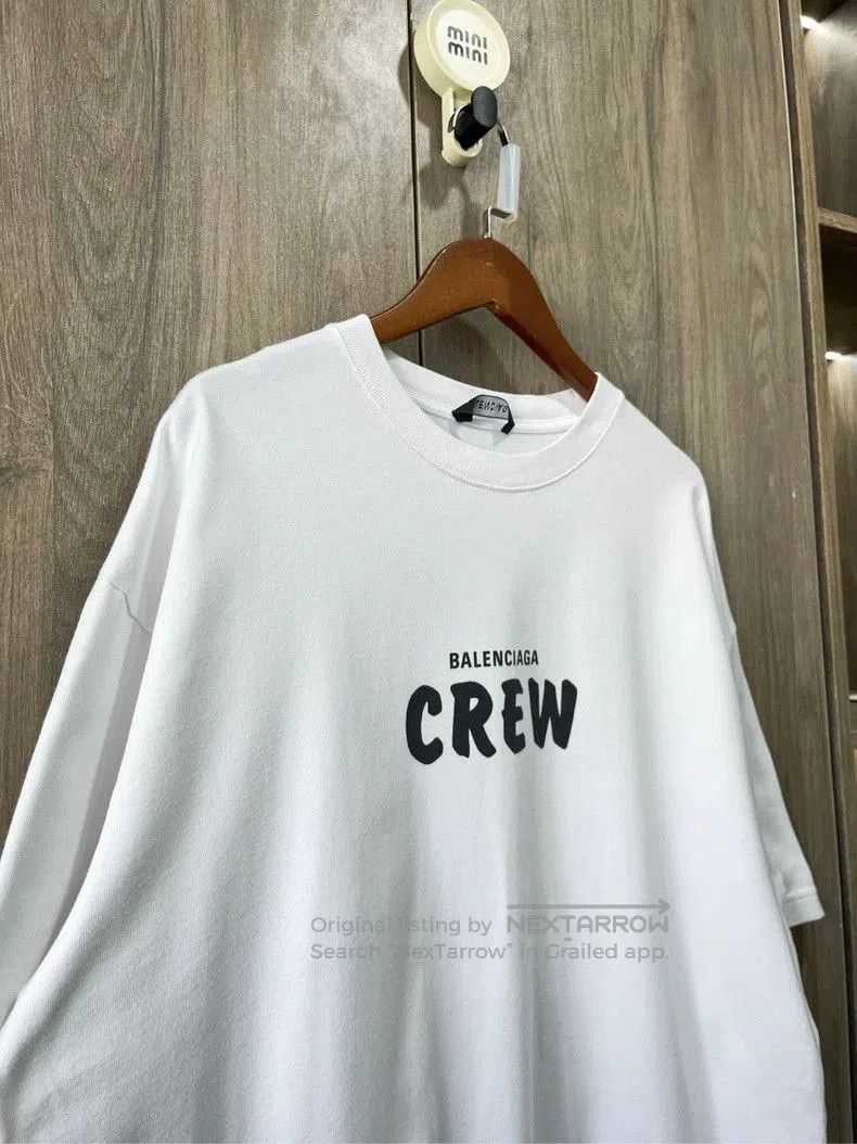 Balenciaga Balenciaga Crew Print White Short Sleeve. Size US L / EU 52-54 / 3 - 4 Thumbnail