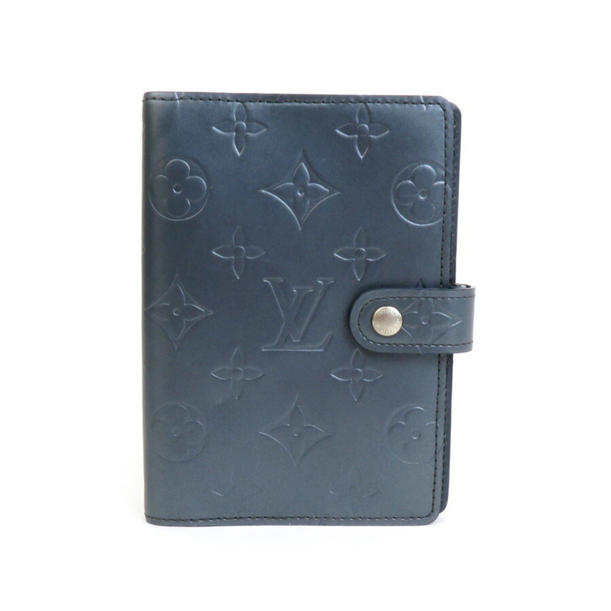 image of Louis Vuitton Notebook Cover Monogram Matte Agenda Pm Navy Unisex, Women's