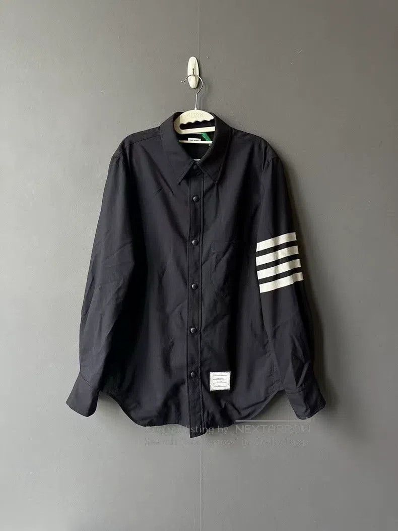 Thom Browne Thom Browne Navy Blue Wool Shirt Jacket Size US S / EU 44-46 / 1 - 1 Thumbnail