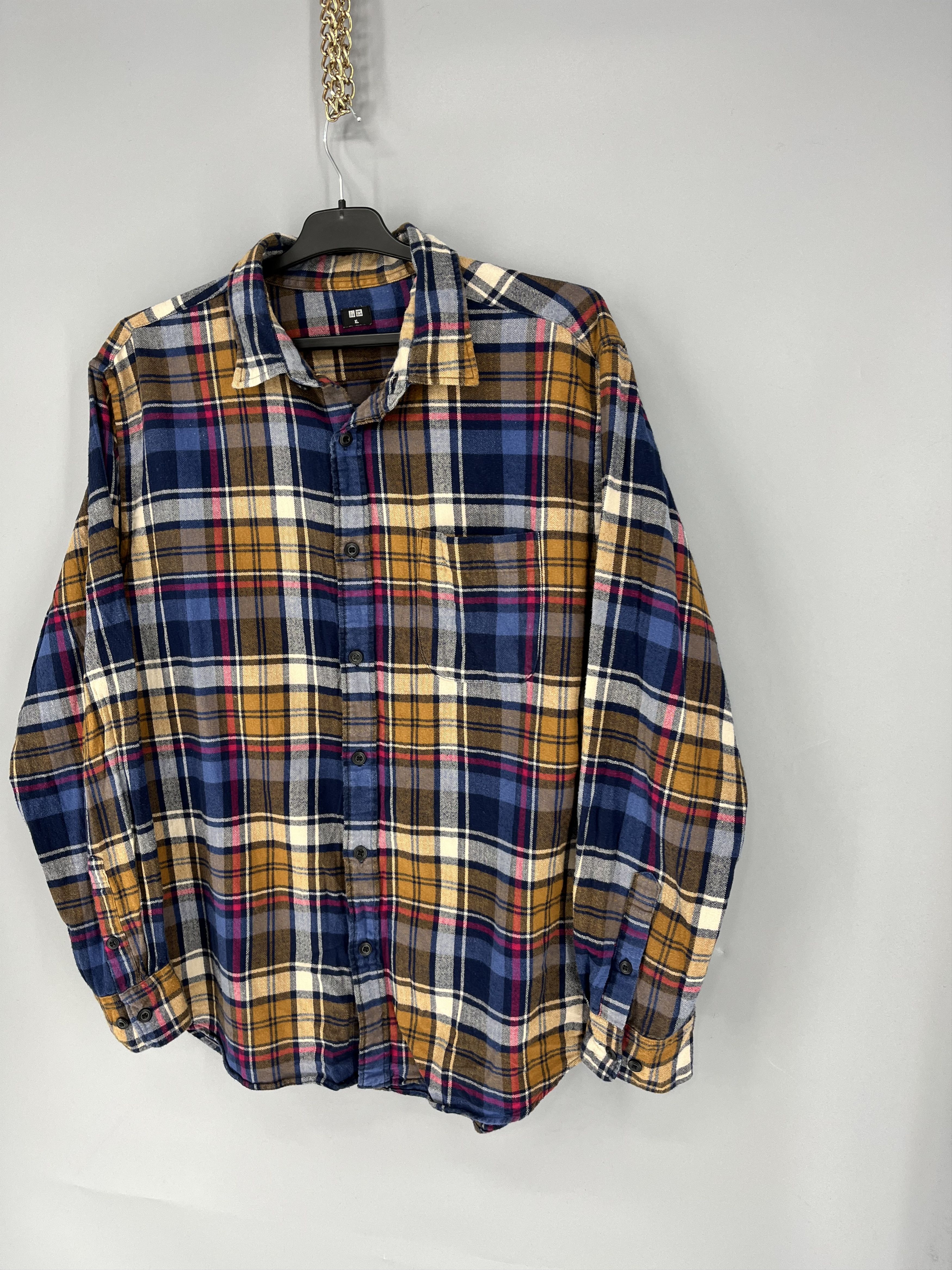 Flannel Vintage Uniqlo Flannel Shirt Button Up Travis Scott Style Size US XL / EU 56 / 4 - 3 Thumbnail
