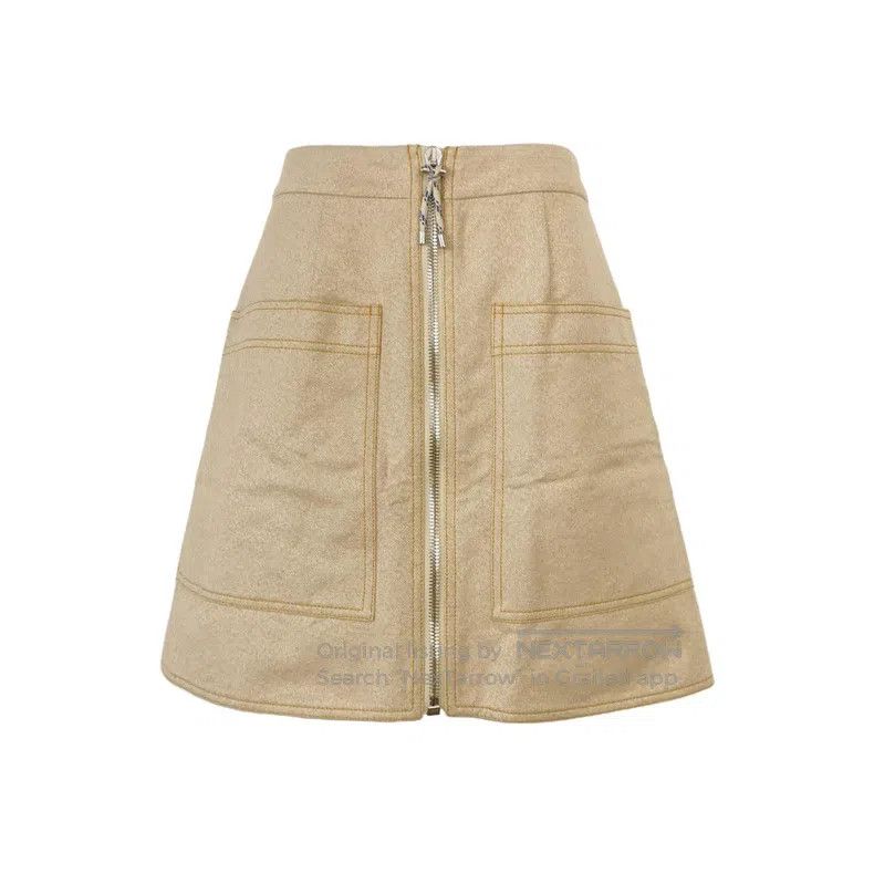 Acne Studios Acne Studios 100% Cotton Topstitch Decorated Midi Skirt Size 35" - 1 Thumbnail