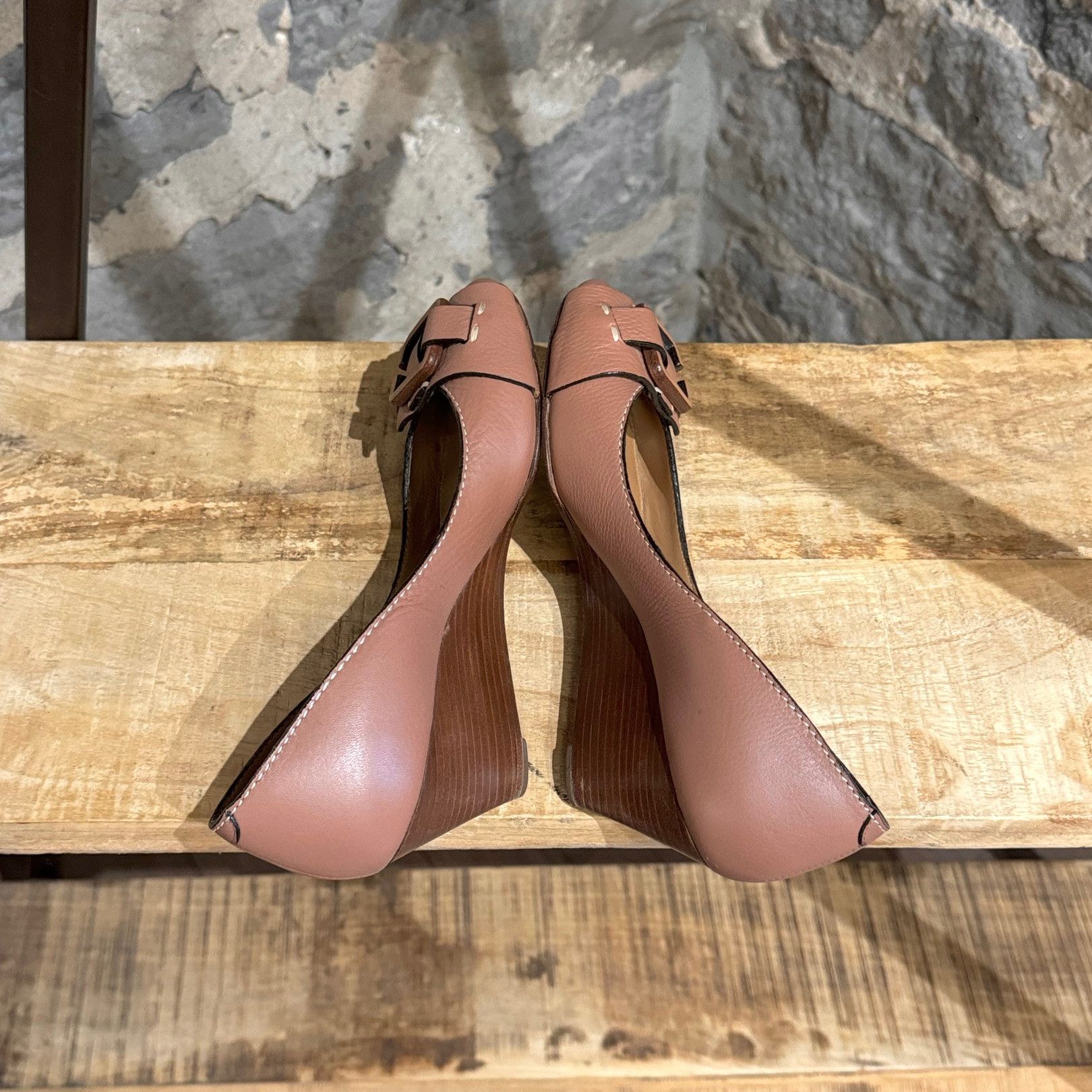 Chloe Chloé Brown C Buckle Wedge Pumps Size US 7 / IT 37 - 11 Thumbnail