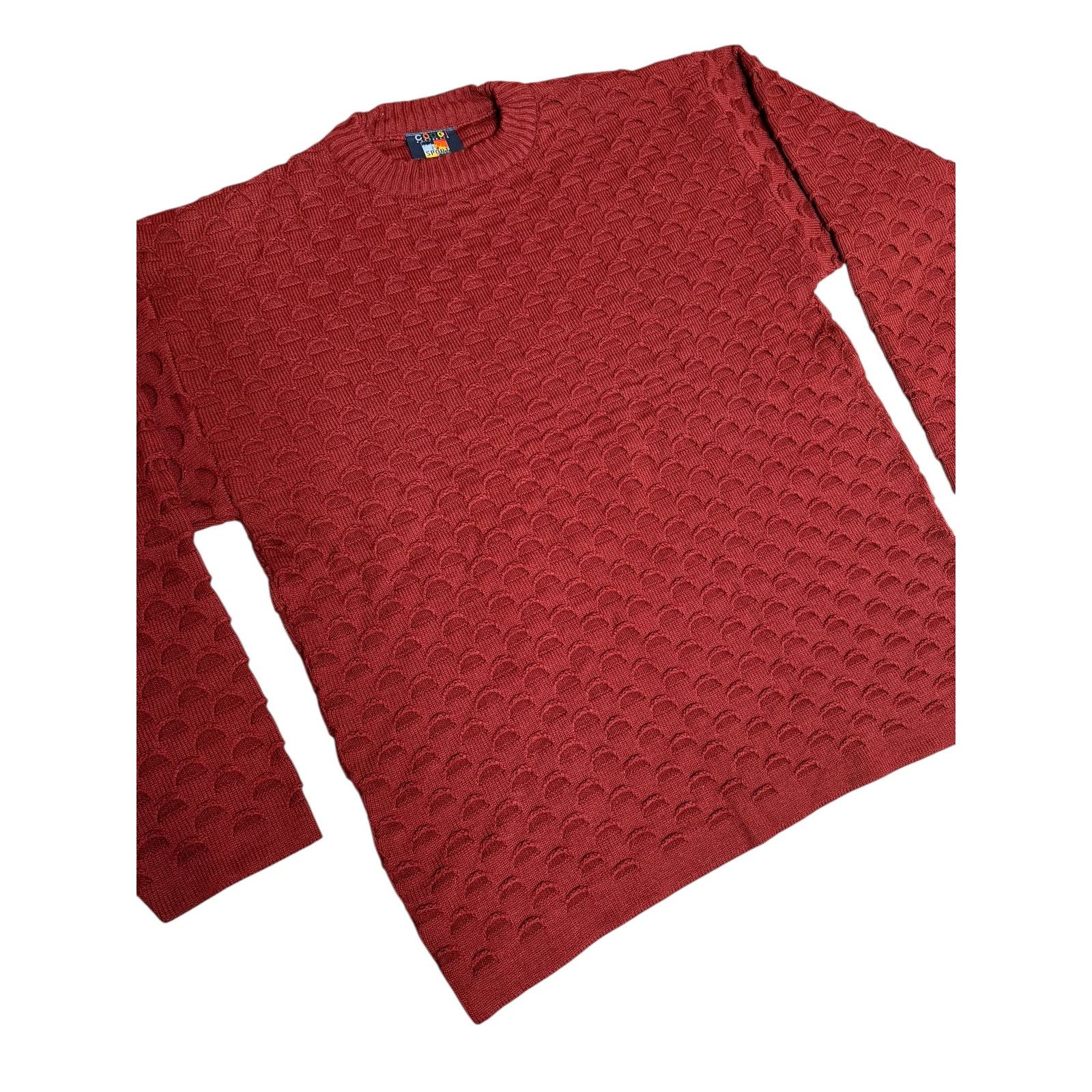 Coogi × Vintage Vintage 90s COOGI 3D Textured Knit Crewneck Sweater Size US XL / EU 56 / 4 - 3 Thumbnail