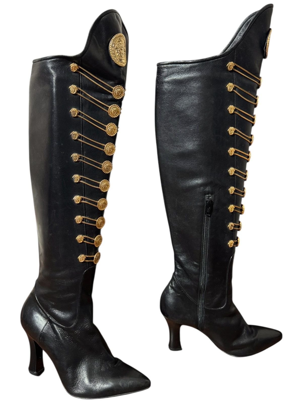 Versace Gianni Versace Couture FW1993 Medusa Knee Boots Size US 8.5 / IT 38.5 - 4 Thumbnail