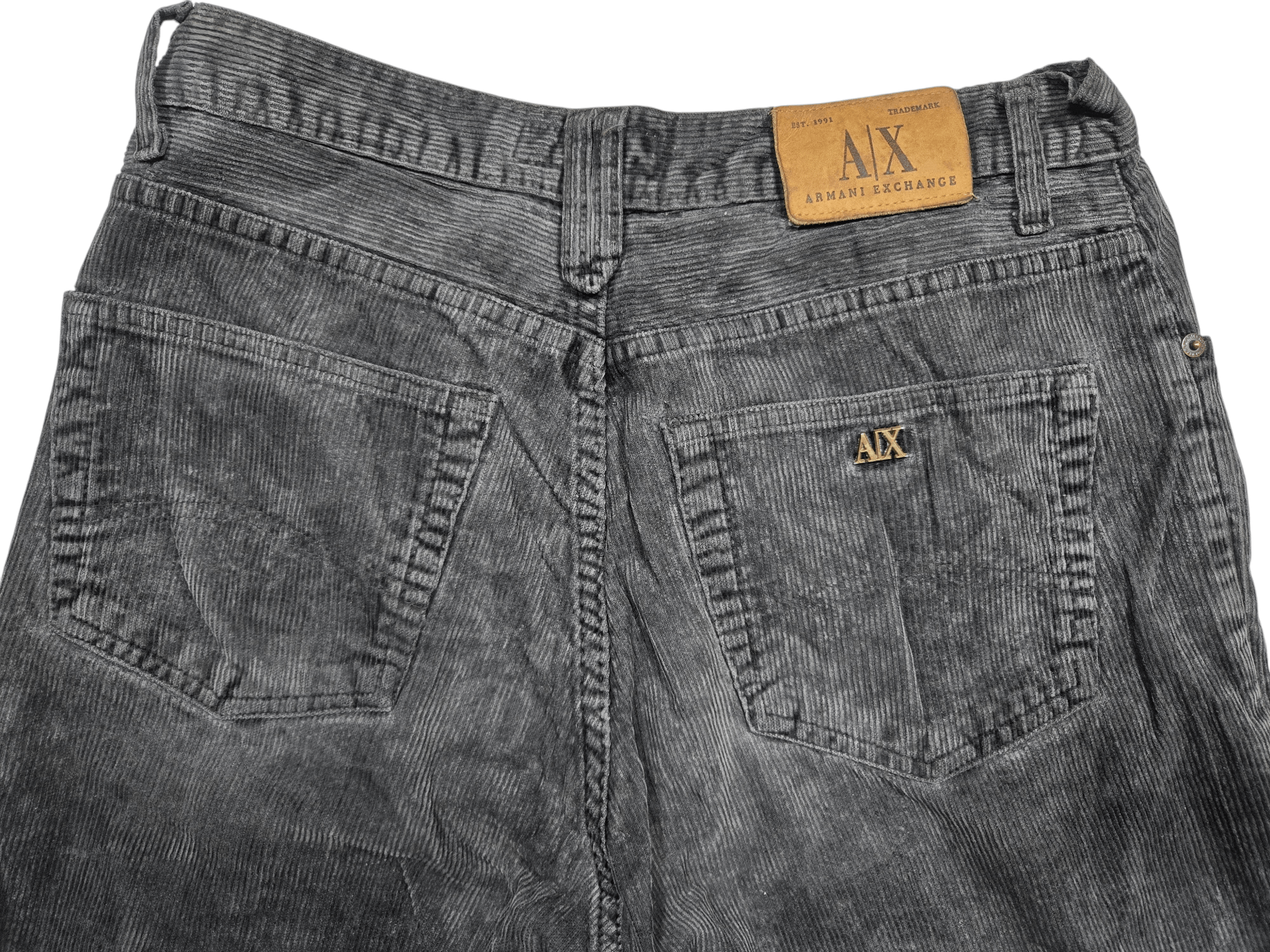 Armani Exchange Vintage 00s Y2K AX Armani Exchange Baggy Corduroy Brass Logo Size US 32 / EU 48 - 3 Thumbnail