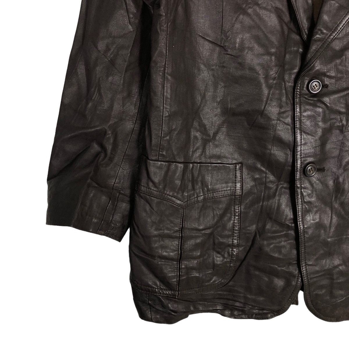 Genuine Leather 🔥90’s Double Breast Genuine Leather Jacket Rick Owens Size US L / EU 52-54 / 3 - 5 Thumbnail