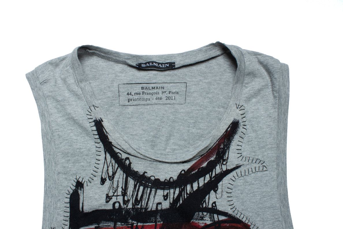 Balmain Balmain, Punk patched tiger tanktop Size XS / US 0-2 / IT 36-38 - 6 Thumbnail