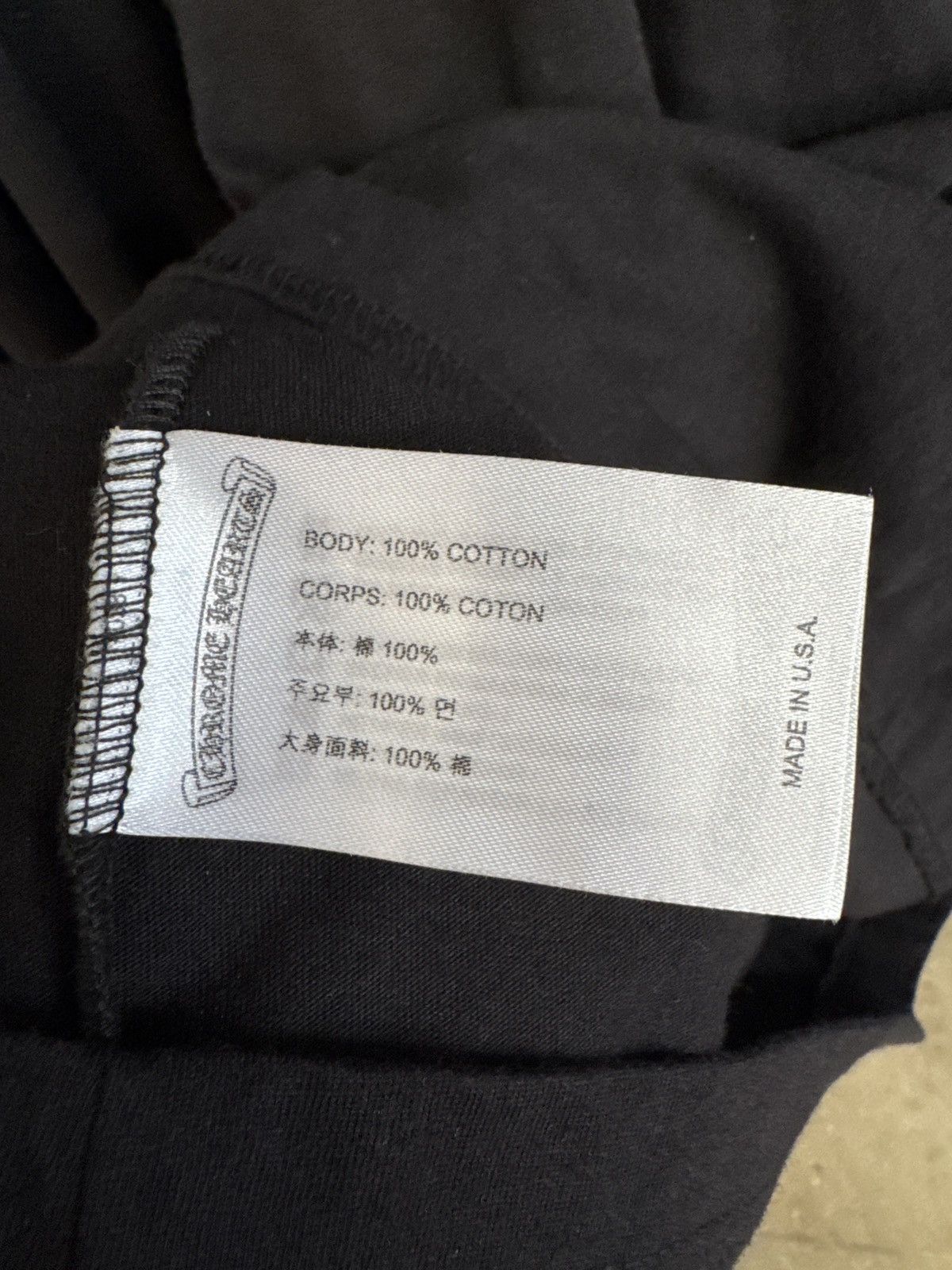 Chrome Hearts Purple Neck Logo Long Sleeve Pocket T-Shirt 'Black' Size US M / EU 48-50 / 2 - 8 Thumbnail