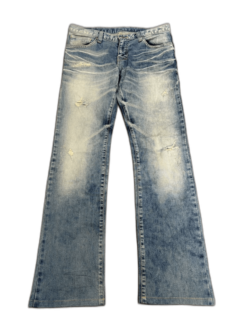 Yohji Yamamoto Vintage Style Light Wash Flare Jeans Size 30" / US 8 / IT 44 - 1 Thumbnail