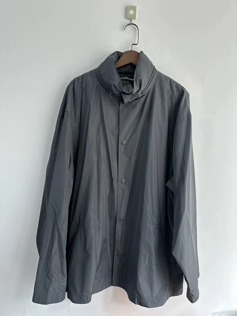 Balenciaga Metallic nylon letter jacket