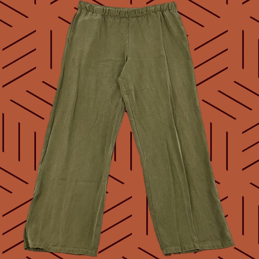 Vintage VINTAGE Bryn Walker Pants Womens Medium 29" Green Wide Leg High Rise Pull On Pockets Casual Summer Size 32" / US 10 / IT 46 - 1 Thumbnail