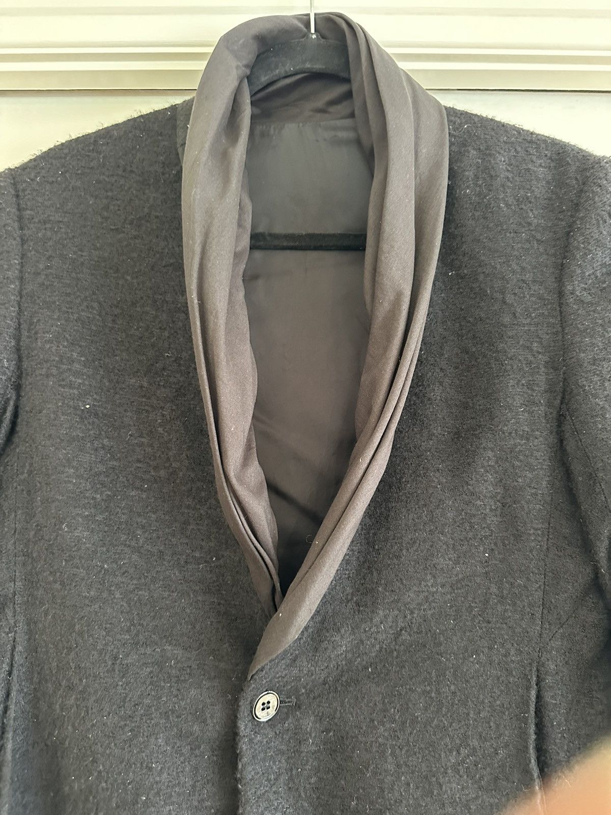 Rick Owens Shawl Neck Cashmere Blazer Size 38L - 3 Thumbnail