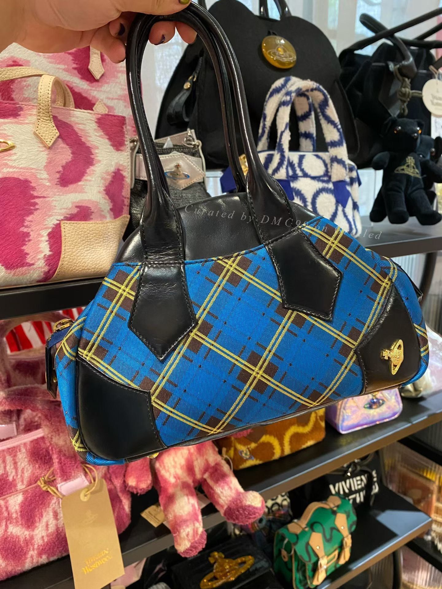 Vivienne Westwood Vivienne Westwood Blue Plaid Boston Bag Size ONE SIZE - 1 Thumbnail